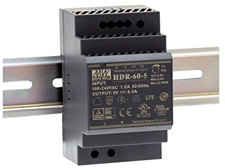 Meanwell Din-Rail-Netzteil 60W 15V 4A; MeanWell HDR-60-15; Plattenmontage