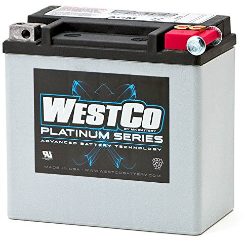 WCP14L Wartungsfreie AGM Batterie von WESTCO für Harley Davidson Modelle HVT-03, 65958-04A, 11-532