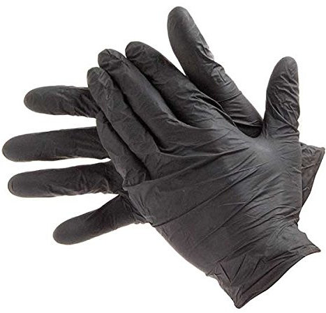 Triple QX Powder Free Heavy Duty Black Nitrile Disposable Gloves - Box of 100