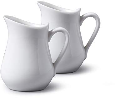 WM Bartleet & Sons 1750 TSET21 Crémiers à Ventre Traditionnel en Porcelaine, Blanc, 80ml, Lot de 2
