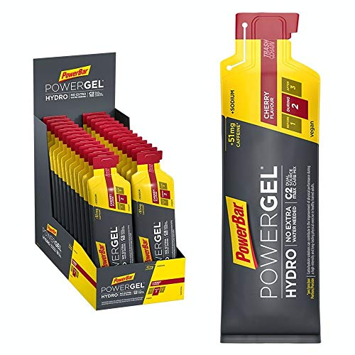 Powerbar - PowerGel Hydro - Cherry - 24x67ml - High Carb Energie Gel - Natrium - 51mg Koffein