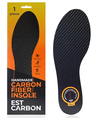 Kohlefaser Einlegesohle - 1 Stk. | Starre Schuheinlage zur Genesung | EInlage aus Graphit für Fußschmerzen, Arthritis, Hallux Rigidus & Morton Neutrom | Steife Sohlen für Damen Herren 272mm EU42