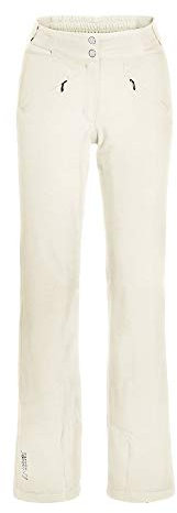 Maier Sports Allissia Slim, Enganliegende Damen Skihose, Wasserdichte Schneehose, Stretchmaterial und verstellbarer Bund, PFC-frei, mTHERM Wattierung & mTEX Wetterschutz, Weiß, Gr. 44 (W35/L32)