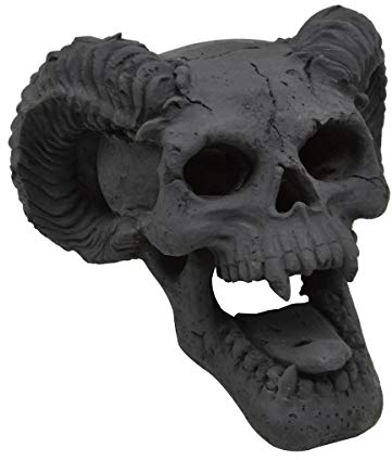 Stanbroil Demon Foyer à gaz ignifuge avec tête de mort pour tous les types d'inserts à gaz sans ventilation propane gel éthanol électrique cheminée d'extérieur et foyer décoration d'Halloween noir