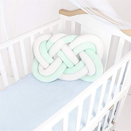 Kissen Knoten Knot Knotenkissen Kopfkissen Nordische Einfachheit Kreativität Geknotetes zierkissen Plüschkissen Cushion Dekor Bett Zimmer (Grün + Weiß)