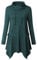 Amrto Tunika Damen Pullover Langarm Turtleneck Blusen & Tuniken für Damen Asymmetrische Saum Lange Hemd Pullover Tunika mit Taschen, Dunkelgrün M