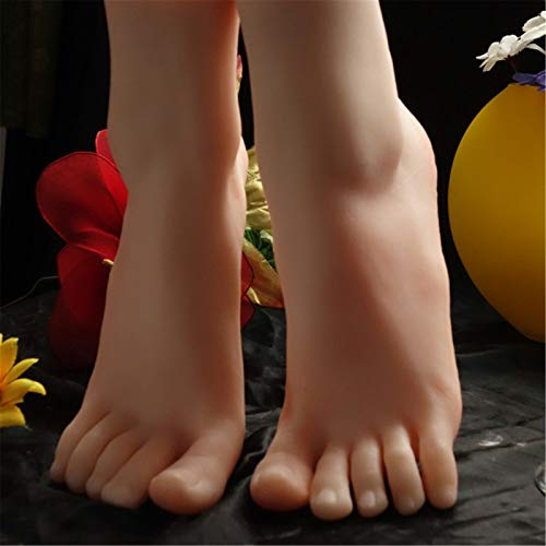 AFYH Silikon Schaufensterpuppe, 1 Paar Lifesize Silikonfüße 37# Fußschaufensterpuppe 22Cm Schöne Damenschuhe Socken Schmuck Display Requisiten Fußmodell