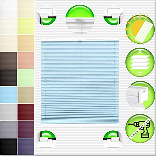Pliseerollo Plissee Ohne Bohren plissiert Fensterrollo Klemmfix Faltrollo Jalousie Sonnenschutz Lichtdurchlassig 45x100 cm
