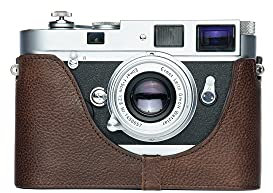 MP & M6 Hülle, BolinUS handgefertigte Echtleder-Halbkameratasche für Leica MP/M6/M4/M3/M2/M1/MDa (mit Schnellfilmprozessor) Filmkamera (Kaffee)