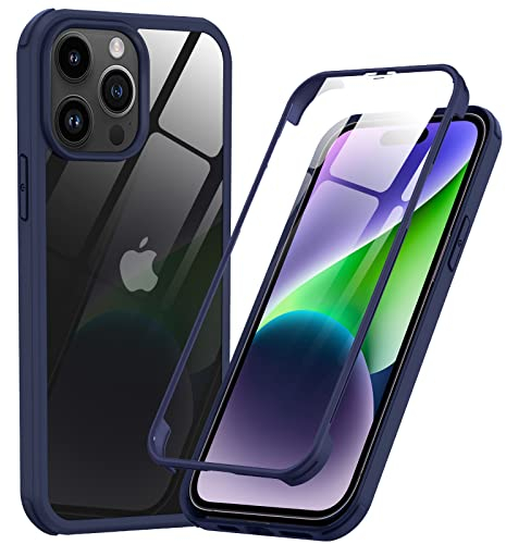 Phoneaura kompatibel mit iPhone 13 PRO 360 Grad Schutzhülle Vorne und Hinten Handyhülle Ganzkörper Apple Case mit Zwei Panzerfolien Displayschutz, Kameraschutz Komplettschutz (Deutsches Design)