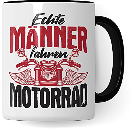 Tasse Motorrad Geschenke für Männer - Echte Männer fahren Motorrad: Becher für Motorradfahrer Motorradfans - Kaffeetasse Sprüche Biker Herren - Kaffeebecher Bike Geschenkidee