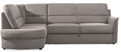 Cavadore Ecksofa Paris mit Federkern / Kleines L-Sofa mit Ottomane / 243 x 87 x 155 / Hellgrau