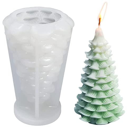 3D Silikonform Weihnachtsbaum Kerzenform DIY Weihnachten Gießform Fondant Silikon Form Weihnachtsbaum Form Kerzengießform DIY Kerzengießform für die Herstellung von Kerzen, Aromasteinen, Schokolade
