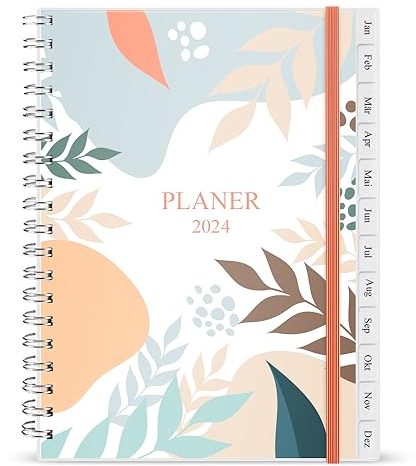 Kalender 2025-2026, A5-Wochenplaner mit Monatsregistern, Jul 2025-Jun 2026, Diary 2025-2026 elastischer Verschluss, Doppeldrahtbindung, einfache Organisation täglichen Lebens, 14,8×21cm, Planer 25-26