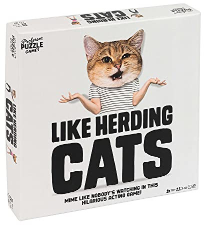 Professor Puzzle | Like Herding Cats | Board Game | Ages 10+ | 3-10 Players | 30 Minutes Playing Time, Black and White