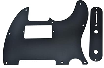 Dopro Metal Aluminum Anodized 8 Hole Tele Pickguard with Metal Control Plate and Screws for American/Mexican Telecaster Black