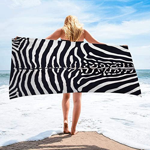 Badetuch Groß 80x160 cm, Mikrofaser Schnelltrocknend Strandtuch 3D Zebramuster Strandhandtuch Sauna Badehandtuch Yoga Handtuch Strandtücher Strandlaken Duschtuch Duschhandtuch
