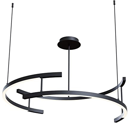 Maytoni Moderne Pendelleuchte Line LED incl. Schwarz aus, Aluminum Energieeffizient 52W für Küche, Schlafzimmer, Wohnzimmer, Esszimmer, Lobby