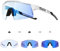 KAPVOE Photochromatische Selbsttönend Fahrradbrille TR90 Rahmen für Herren Damen Klar Sportsonnenbrille Sport Radfahren MTB Radbrille Fahren Sportbrille Baseball Laufen Blau Weiß 03