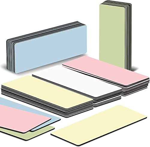 BIROYAL Magnetic Labels - 50PCS Reusable Dry Erase Labels, 8X3cm Magnetic Strips for Whiteboards, Fridge & Kanban Board - Whiteboard Accessories, Office Accsories - Magnet Notes with 1 Marker