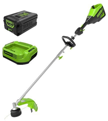 Greenworks 60V 16 Cordless Brushcutter Compatible with Fixing, 4.0Ah Battery and Charger