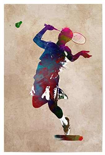 artboxONE Poster 30x20 cm Sport Badminton-Sport hochwertiger Design Kunstdruck - Bild Badminton Illustration Spiel