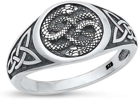 Joyara Sterling Silber 925 keltisch Schlange Herren Ring