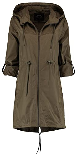 Hailys Damen Jacke Windbreaker Wi44nda Kapuzenjacke mit Turn-up-Ärmeln LA-2206085 Khaki M