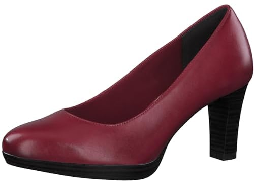 Tamaris Damen Pumps Leder Blockabsatz; SCARLET/rot; 36 EU