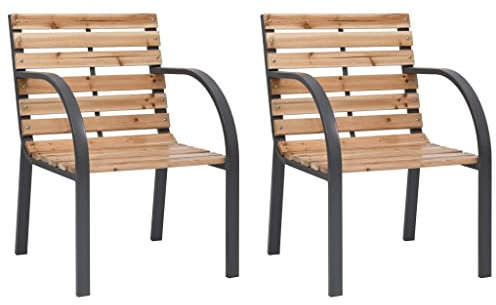Gartenstuhl Gartenstühle 2 Stück Holz, mit Farbe:Braun