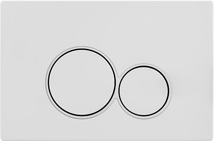 Balneo Betätigungsplatte für WC, weiß, ABS, zwei Tasten-Spülplatte, Betätigungsplatte für 2-Mengen-Spülung, passend für Balneo Fix Frame rahmen, EXO weiß