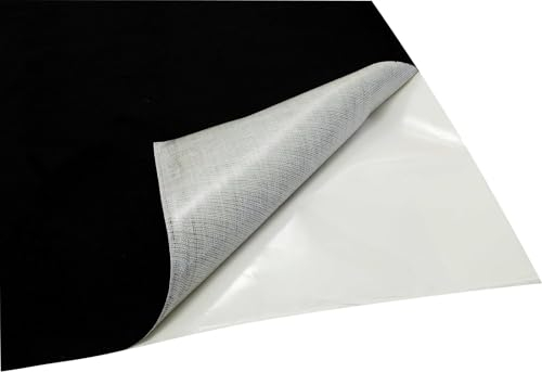 Fabreco – Selbstklebender Stoff - NUBUK 300 g/lfm | Dachhimmel Stoff Selbstklebend | Velourstoff Zum Kleben – 50 x 148 cm | Mikrofaser Samtstoff Selbstklebend für Auto, Möbel & DIY – Schwarz