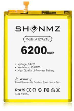 Akku für Samsung Galaxy A12, A21s, Interner Ersatzakku Hohe Kapazität für Samsung Galaxy A21s,A12 (A125F),A12s (A127F), A13 4G (A135F), M12 (M127F), A04s (A047F), A02 (A022F) mit Reparatur Toolkit