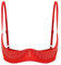 Agoky Women's Sexy 1/4 Cup Lace Bra Padded Unlined Underwire Push Up Balconette Every Day Bra Red F 3XL