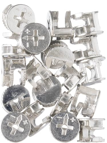 YoiYee 10-Pack Zinc Alloy Cam Lock Nut Connectors, 15x12mm Furniture Assembly Fittings for Cabinets, Drawers, and Wardrobes