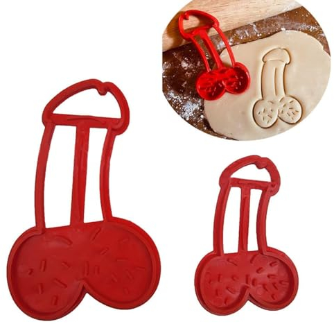 HSAJS 2stk Kirsche Ausstechformen Set Weihnachten Fondant Ausstecher Set Keksausstecher Kinder Cookie Cutter Sanwich Gemüse Obst Ausstecher Brotausstechformen für Backzubehör Torten Deko
