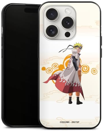 Slim Case extra dünn kompatibel mit Apple iPhone 15 Pro Silikon Handyhülle schwarz Hülle Naruto Shippuden Hokage Offizielles Lizenzprodukt