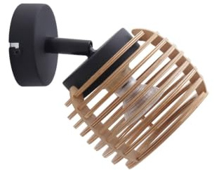 Lindby Wandleuchte, Wandlampe Innen Ediz (Modern) in Schwarz aus Holz (1 flammig GU10) - Wandstrahler Wandbeleuchtung Schlafzimmer/Wohnzimmer Flurleuchte