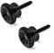 2 Pack Gitarrengurt Fixateur Gitarrengurt Knöpfe Metall Gitarrengurt Endknopf mit Befestigungsschrauben und Gummi Kissen für Klassische Elektrische Akustik Gitarre, Bass Schwarz