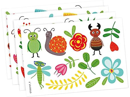 KOMBIUDA 4er Set Wandaufkleber Raupen Dschungel Wandtattoos Kinderzimmer Insekten Dekorationen
