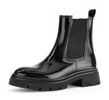 Gabor Damen Chelsea Boots, Frauen Stiefeletten,Best Fitting,Schlupfstiefel,Winterstiefeletten,Winterschuhe,warm,gefüttert,schwarz,39 EU / 6 UK