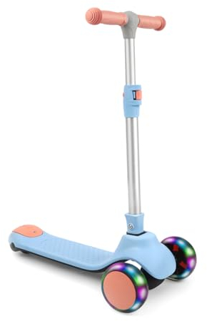 Kinderroller ab 3 Jahren, Roller Kinder mit LED-Rädern, Faltbare Kinderscooter für 3-10 Jährige