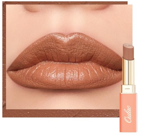 Oulac Orange Pflegender Lippenstift - Matte mit Satin Finish Lippenstifte, Cremige Textur, Feuchtigkeitsspendender Lippen, Langanhaltender Hochpigmentiert, Mit Shea Butter, Vegane, 4g, SG10 Bailey