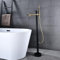 XJTNLB Freistehende Badewanne Armatur Schwarz+Gold Badewannenarmatur mit Brause 360° Schwenkbar Duschgarnitur Set mit Handbrause