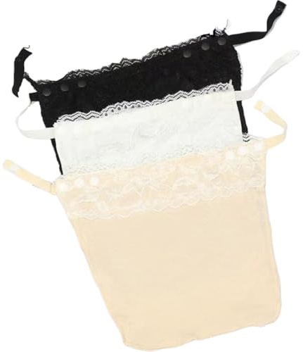 KOLZEMV 3 Pièces Caraco Femme Dentelle Haut Imitation Caraco Bandeau en Dentelle Cache-décolleté Camisoles en Dentelle à Clipser pour Femme Bandeau Complete Comfort sans Bretelles, Taille Unique