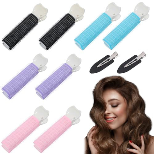 cobee Volumen Haarspangen, 8 Stück Volumen Clips Haare mit 2 Stück Keine Knitter Haarklammer, Flauschige Haarvolumizer Spangen, Lockenwickler Rollen Clips Haarstyling-Werkzeuge für Damen Mädchen