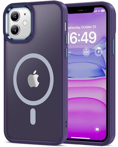 HOOMIL Magnetische Hülle für iPhone 11, Kompatibel mit MagSafe, Militärschutz & Starke Magnetkraft, Transluzent Matt Stoßfest Case - Lila