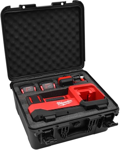Luftkompressor-Hartschalenkoffer für Milwaukee M18 Inflator 2848-20 – wasserdicht, staubdicht, stoßfest, Luftpumpen-Aufbewahrungstasche für Milwaukee-Werkzeuge, Akku und Ladegerät (schwarz)