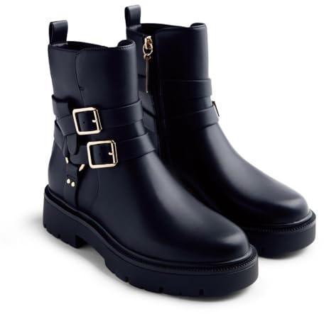 Gioseppo Bota biker de piel Modelo MORENCI color Negro, talla 37