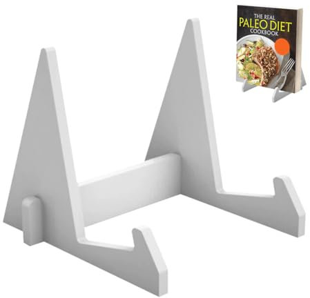 HAMKU Rimovibile Acrilico leggio per libri leggio da tavolo espositore libri leggio da tavolo per libri stand di ricette per tenere libri di cucina e libri(Bianco)